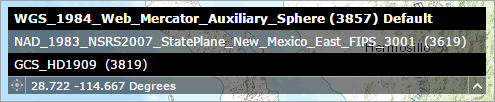 Choose another coordinate system from the list